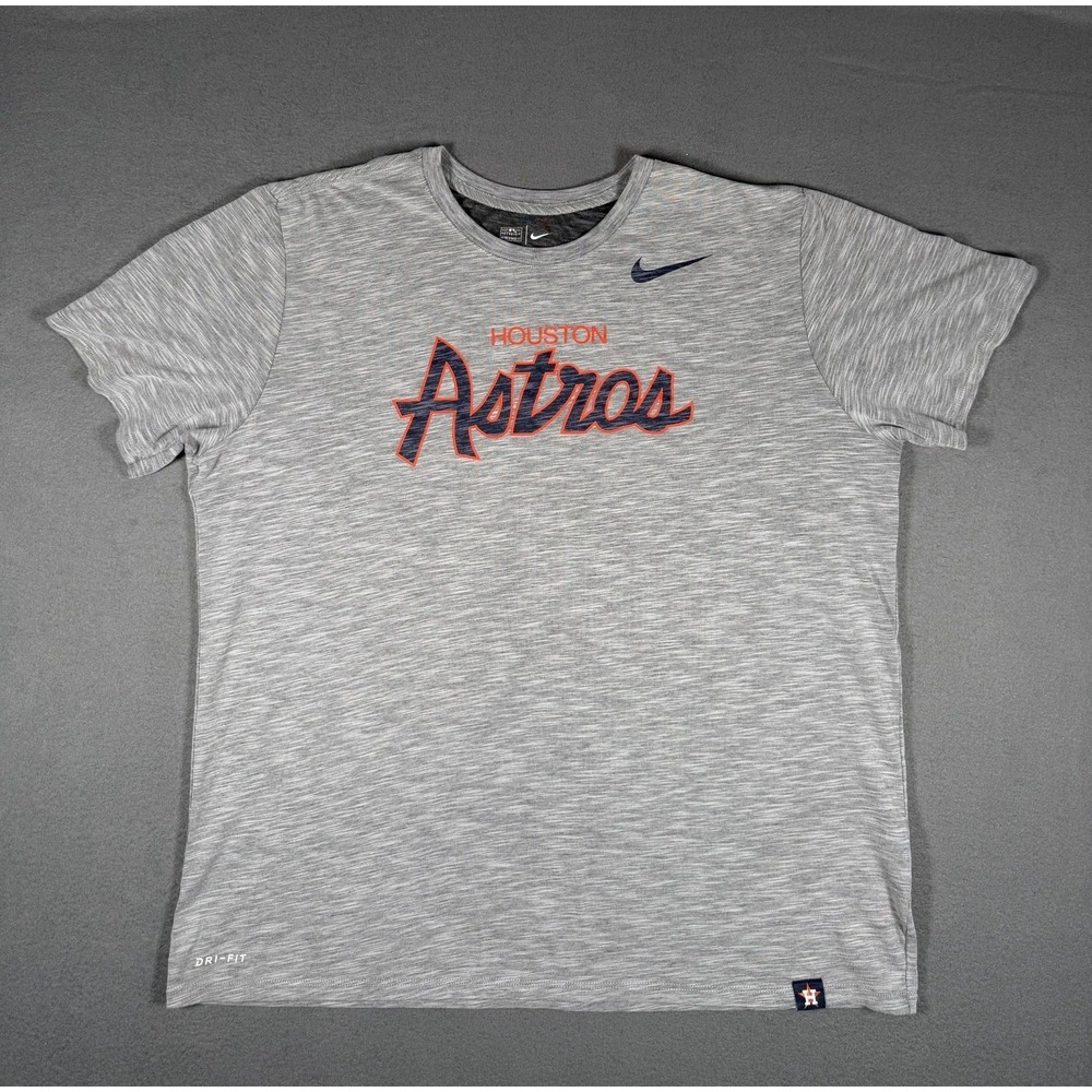 Nike Houston Astros Velocity Dri-FIT MLB Baseball Graphic T-Shirt Gray XL